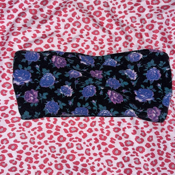 Pacsun Floral Black Tube Top - Picture 1 of 3